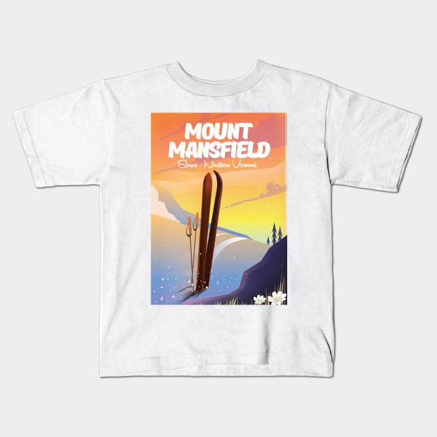 Mount Mansfield Stowe northern Vermont Kids T-Shirt by nickemporium1